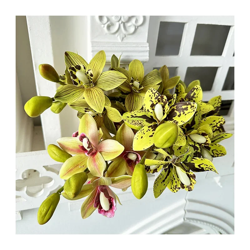 MJ Single 13 Head Tiger Head Orchid Artificial Orchid New Products Versatile Cost-effective High Quality