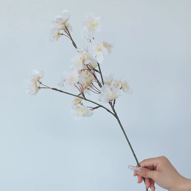 Single Branch 3 Fork Simulated Peach Artificial Flower Spring Decoration Fake Plants Photography Backdrop Yard Garden Decors