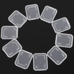 10Pcs Transparent Standard Sd Sdhc Memory Card Case Holder Box Storage Boxes New Individual Memory Card Clear Pc Case Wholesale