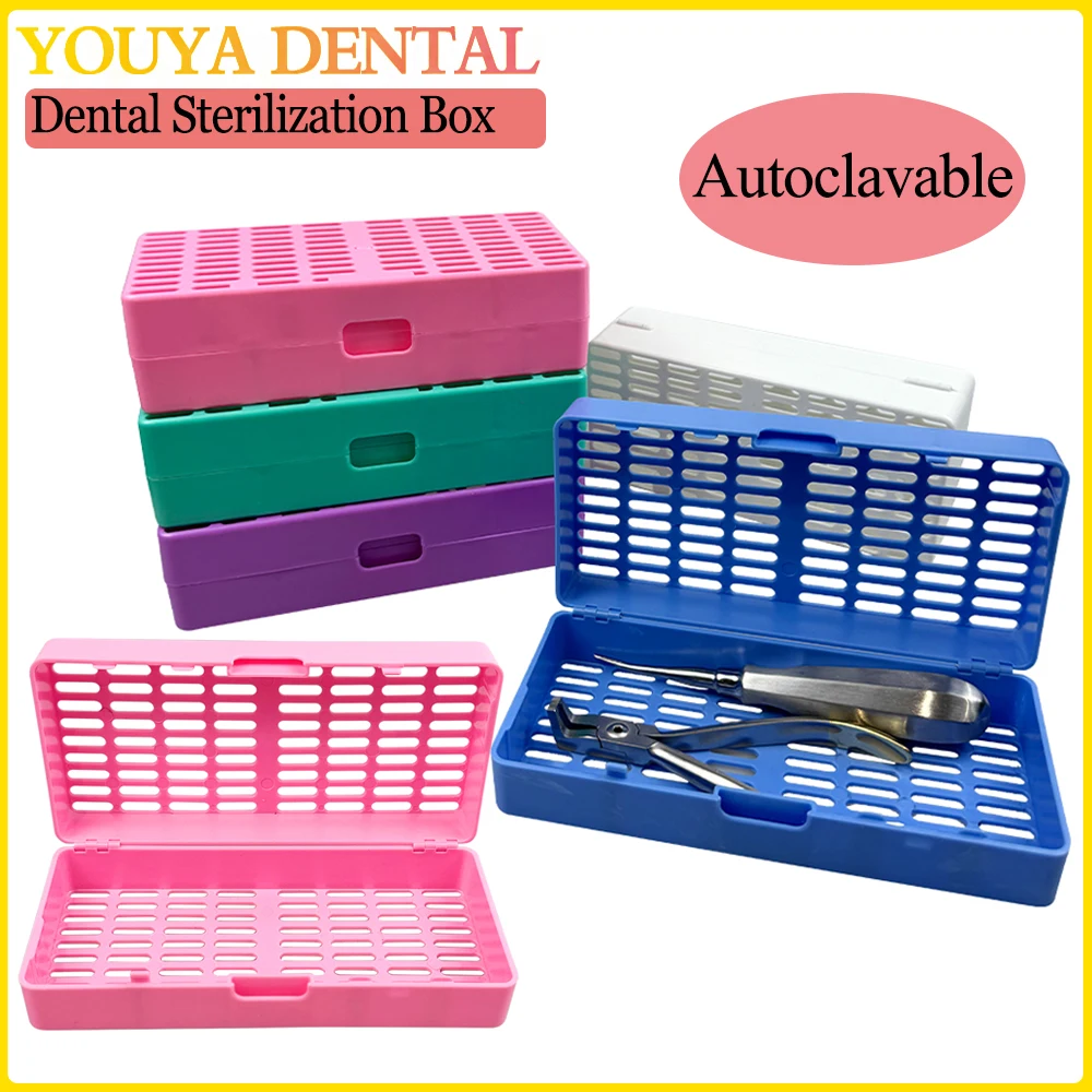 

Autoclavable Dental Sterilization Box Holders Dental Instrument Cassette Rack Plastic Disinfection Tray Lab Tools Storage Box