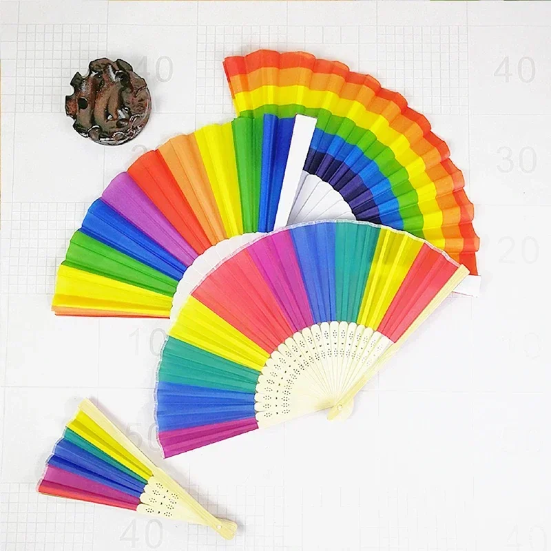 

20/80 Pcs Chinoiserie Rainbow Fan Multi-Color Wedding & Party Gift Craft Ornament Home Decoration, mariage abanicos para boda