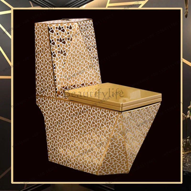 Electroplated gold toilet, local tyrant gold outlet flush toilet