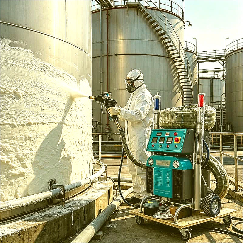 Long Distance PU Foam Spray Equipment 20m Hose High Pressure Large Area Pipe Tank Insulation Anticorrosion Coating Customized