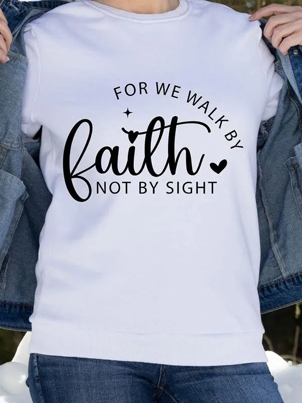 Faith Motivational Graphic Tee Women Men Kids T-Shirt - Loose Cotton Fashion Round-neck Short Sleeve Summer Shirt