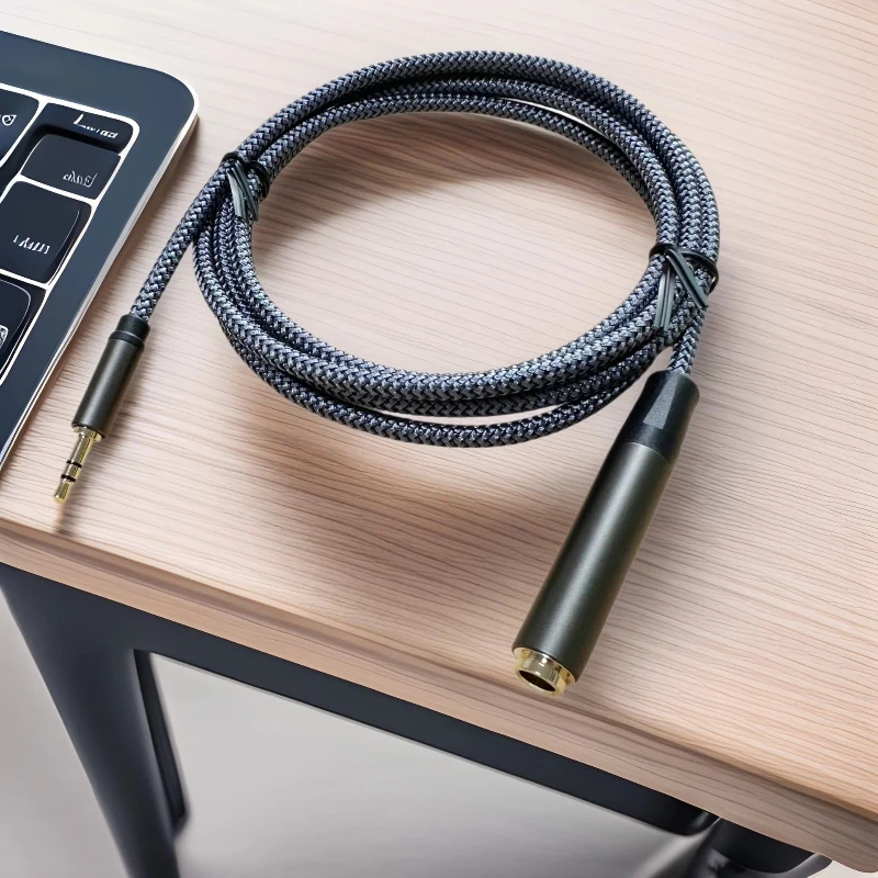 3.5mm Stereo to 6.35mm TRS Headphone Jack Adapter Male to Female 6.35 to 3.5 Aux Audio Cable for Guitar Amplifier Speaker Mixer