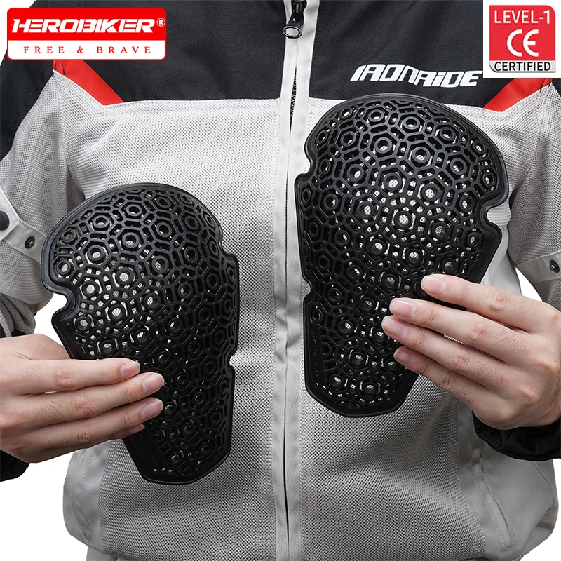 

Riding Jacket Insert Back Protector Motorcycle Shoulder Elbow Rear Chest Knee Pads Universal Built-In Protective Gear with CE1