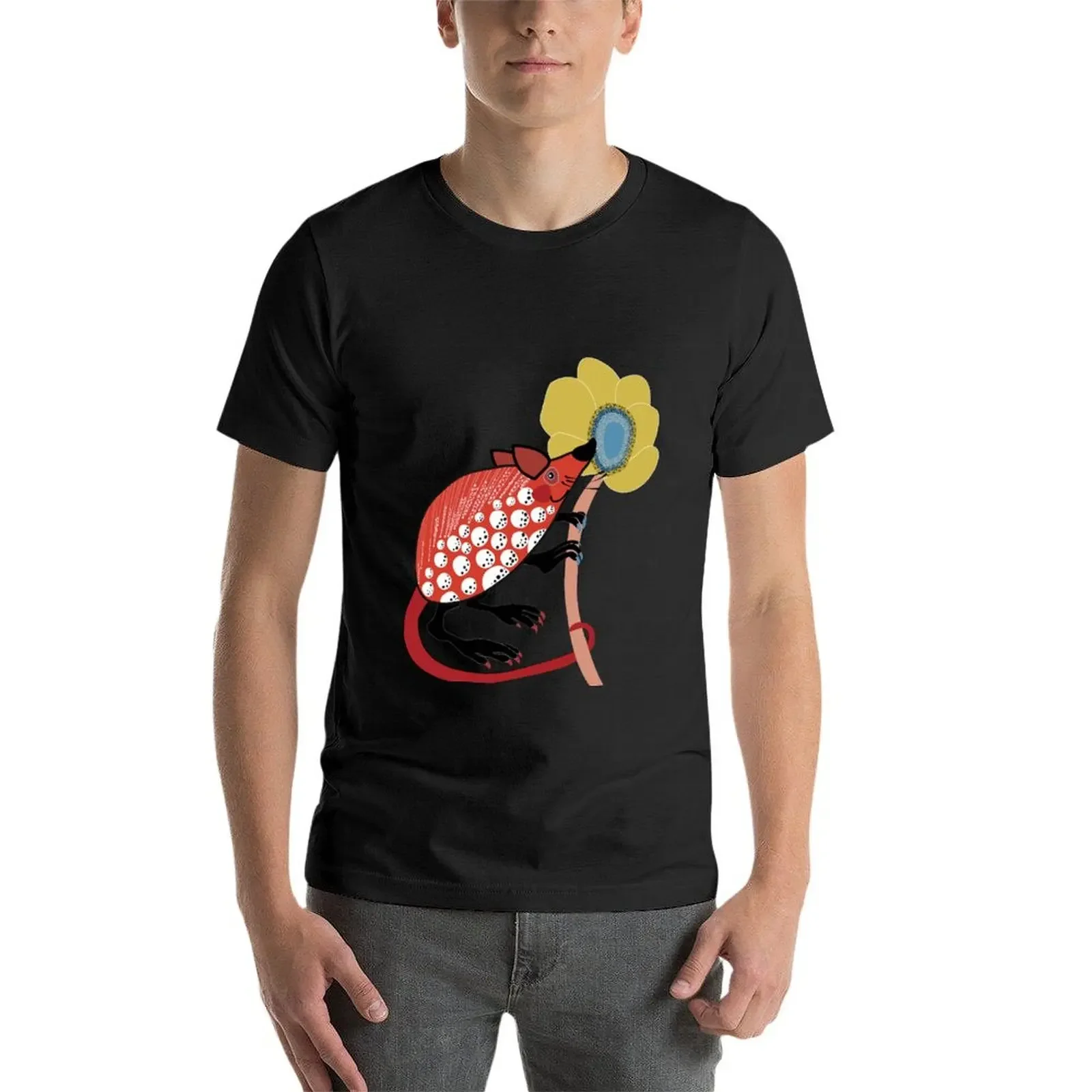 Red Mouse T-Shirt oversized graphic tee blacks summer top oversized heavy weight t shirts for men image 3