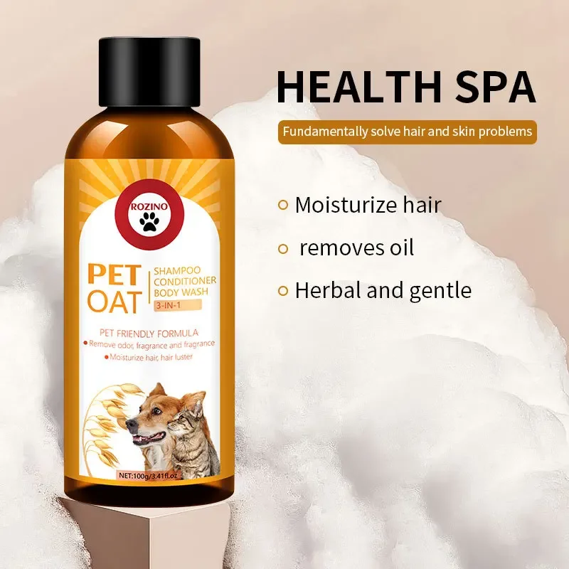 100ml Cats Shampoo Body Wash Dogs Conditioner 3 in 1 Bacteria Mites Deodorant Long Lasting Fragrance Pet Cleaning Products