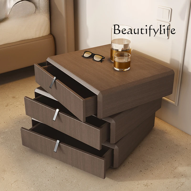 

Light luxury bedroom bedside cabinet creative three pumping locker sofa edge few