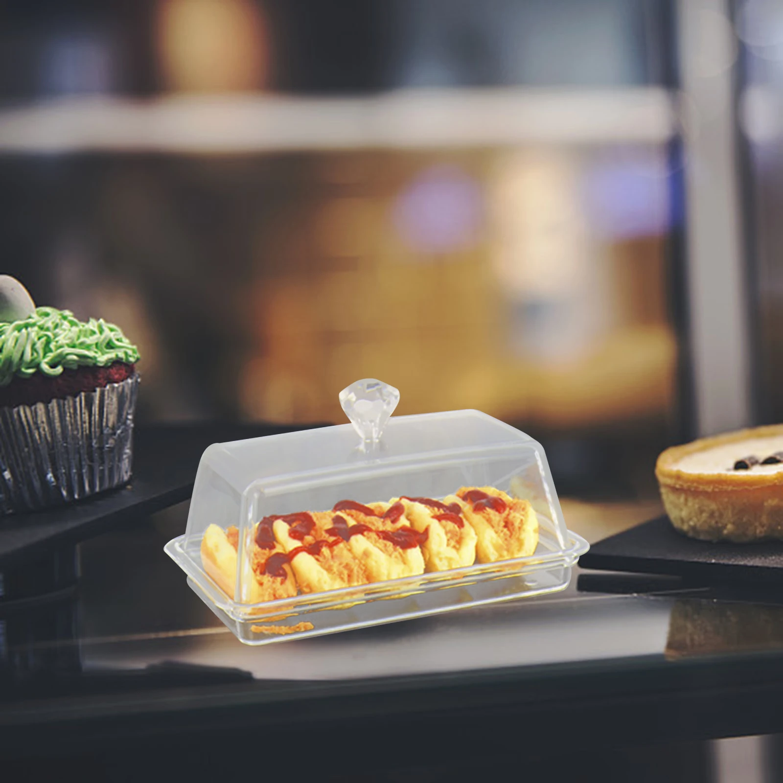 Stainless Steel Butter Storage Box Cake Bread Fruit Container Steak Salad Biscuit Serving Tray Restaurant Hotel Kitchen