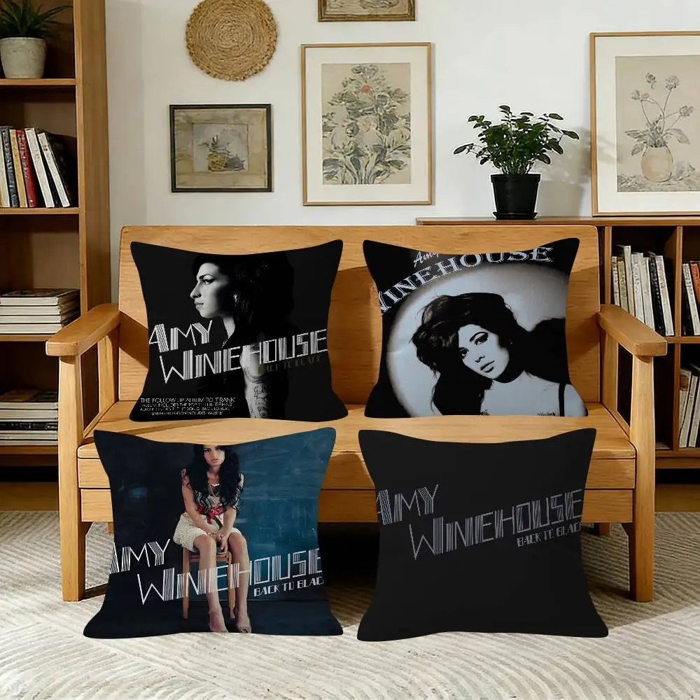 Sängerin Amy Winehouse Album, personalisierter Bildtext, dekorative Kissen für Zuhause, Haushaltsgeschenke, 45 x 45 cm