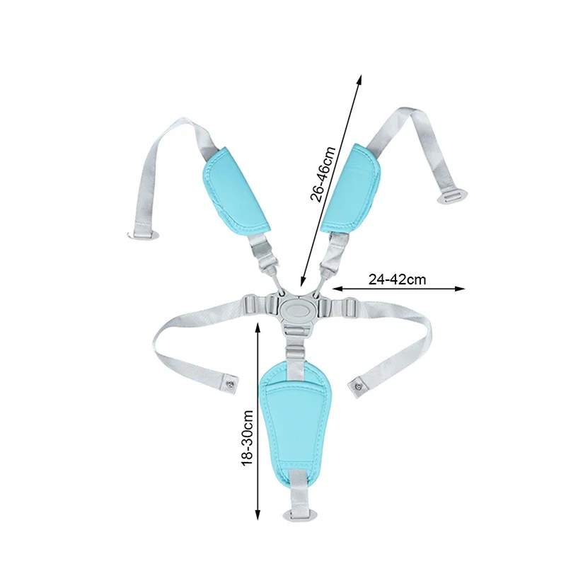 ベビーハーネス、ベビーカー、ディナーチェア、ハイチェア用、ユニバーサル5点式安全ベルト、長さ調整可能、PUレザー、子供用ダイニングチェア