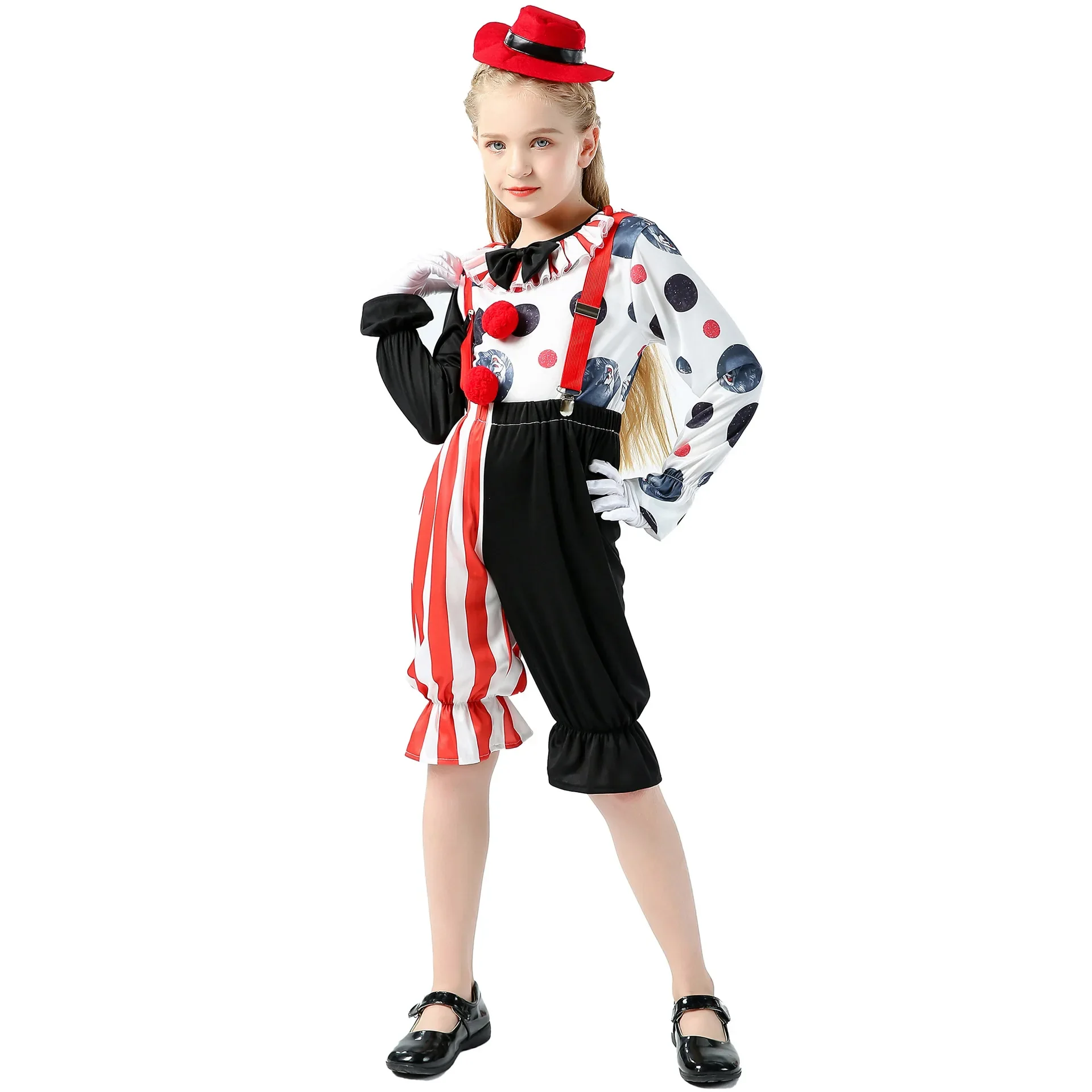 Halloween Children's Clown Costumes Funny Stage Costumes Circus Clown Naughty Cosplay Clothing