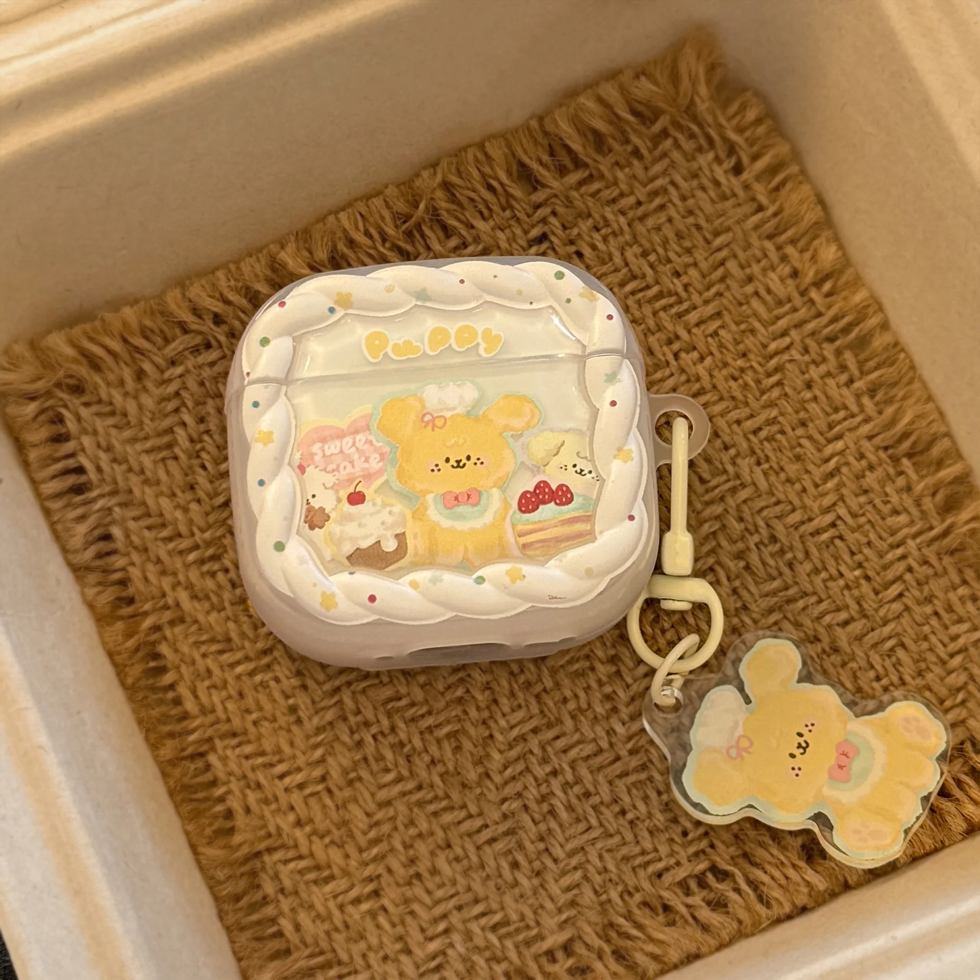 Dessert Dog with Pendant Suitable for Apple Airpods Pro 3 Protective Cover 1/2 Bluetooth Earphone Cover 3rd Generation Matte 4