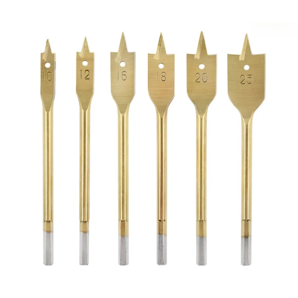 

6-piece spade drill bit set flat head drill bit drilling tool woodworking drill bit tool compatible with multiple machines