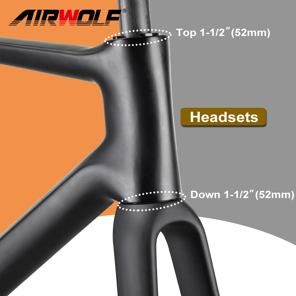 Airwolf Super Light T1100 Multicolor Carbon Road Bike Frame Max 700*38C Tires Climbling Road Bike Frame Carbon Bicycle Frame