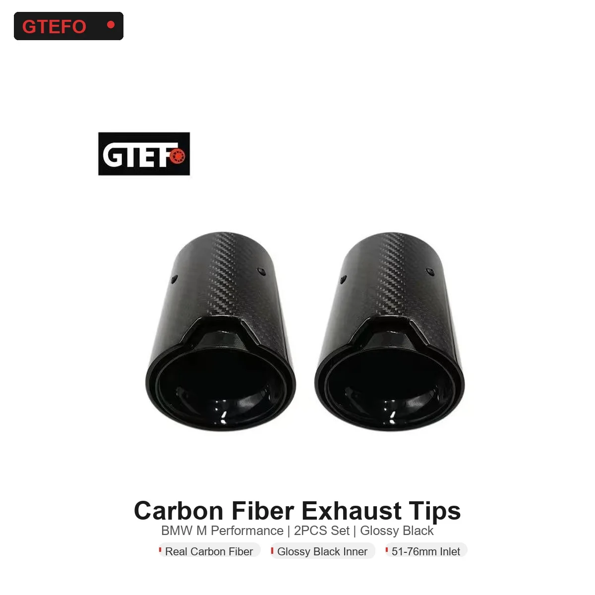 GTEFO Auto-Auspuff Carbon-Endrohre M Performance 2 Stück Schalldämpfer-Endrohr für BMW F30 F32 F33 F36 M335i M340i M435i M440i
