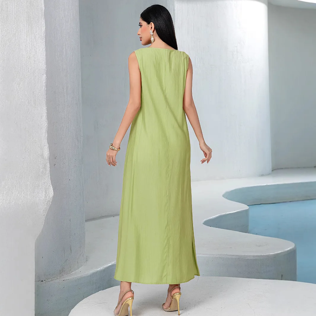 Ramadan Eid Dubai Türkische Abaya Arabisch Muslimischen Kleid Ärmellose Innere Weste Kleider Islam für Frauen Robe Musulmane Femme Vestidos