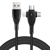 3 in 1 USB Cable to iP Type C Micro Cable 120W USB Fast Charging USB C Charger Wire for iPhone14 13 Samsung phone charging cable