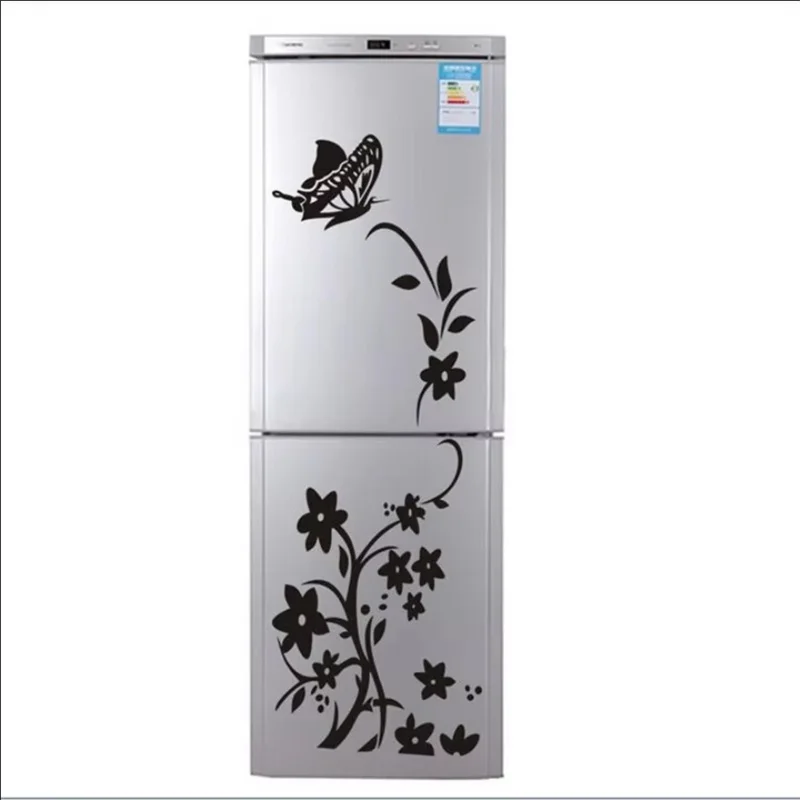 Magnolia Flowers Refrigerator Stickers  Decorative Home Decor Waterproof PVC Wall Sticker