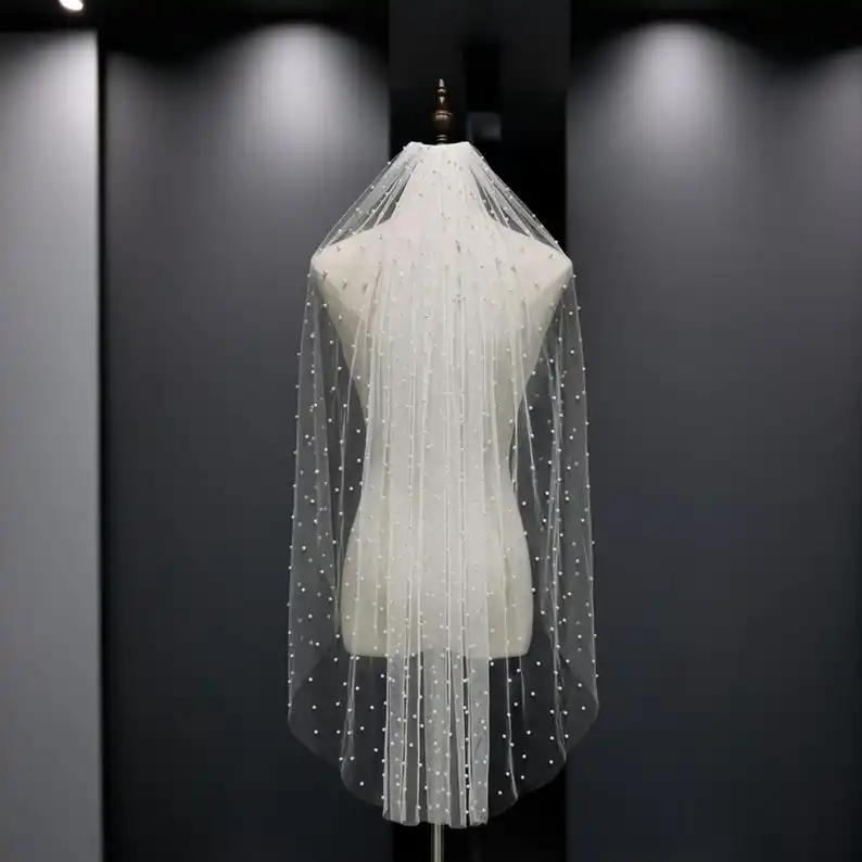 bridal-veil-pearl-beaded-wedding-veil-white-ivory-handmade-customization-length-beaded-bridal-accessories-wedding-headpiece