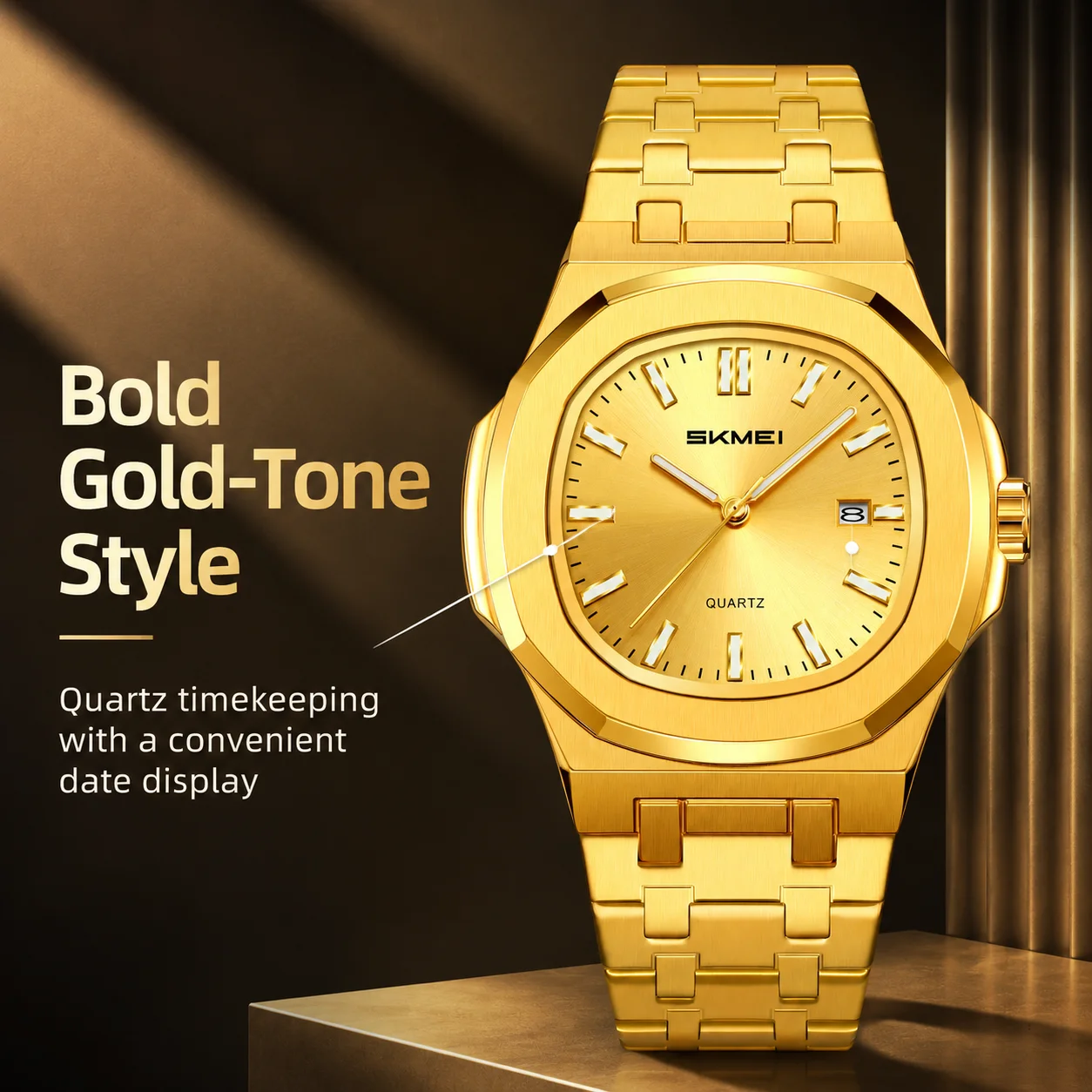 SKMEI 2684 Luxury Men Quartz Watches Waterproof Male Fashion Business Wristwatch Clock Date For Office Casual Relógios Masculino