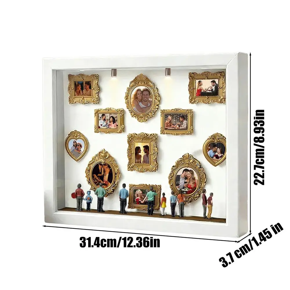 Mini Museum Fotoalbum hars Museum Silhouette Box Stijlvolle Creatieve Herinneringsdisplayset met Miniatuurbeeldje en Goud voor Cadeaus