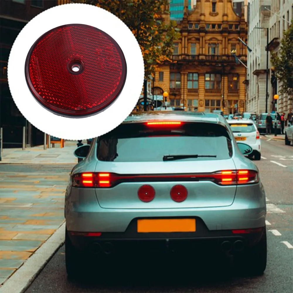 4Pcs Vehicle Safety 72mm Dia Safety Reflectors Screw Mount Round Road Reflectors Rear Reflectors Tunnels