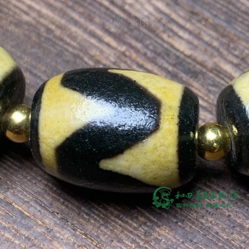 Natural Tibet Genuine Agate Millennium to Pure Tooth Yellow Tiger Tooth Bracelet Beads Accessories