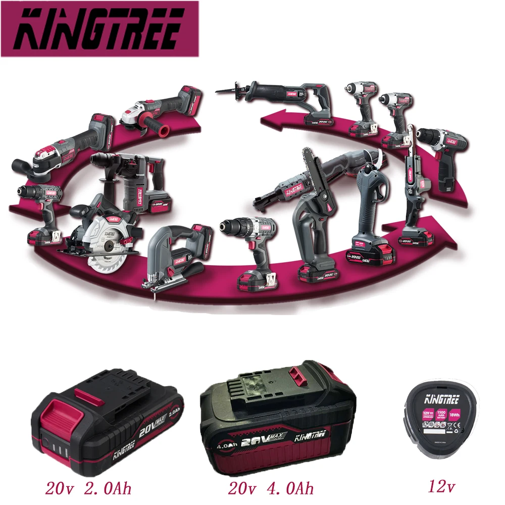 Imagem -05 - Kingtree-extended Ratchet Wrench Battery Power Tool Kits Acessórios para Bateria Kingtree Products 12v 20v 2.0 4.0ah