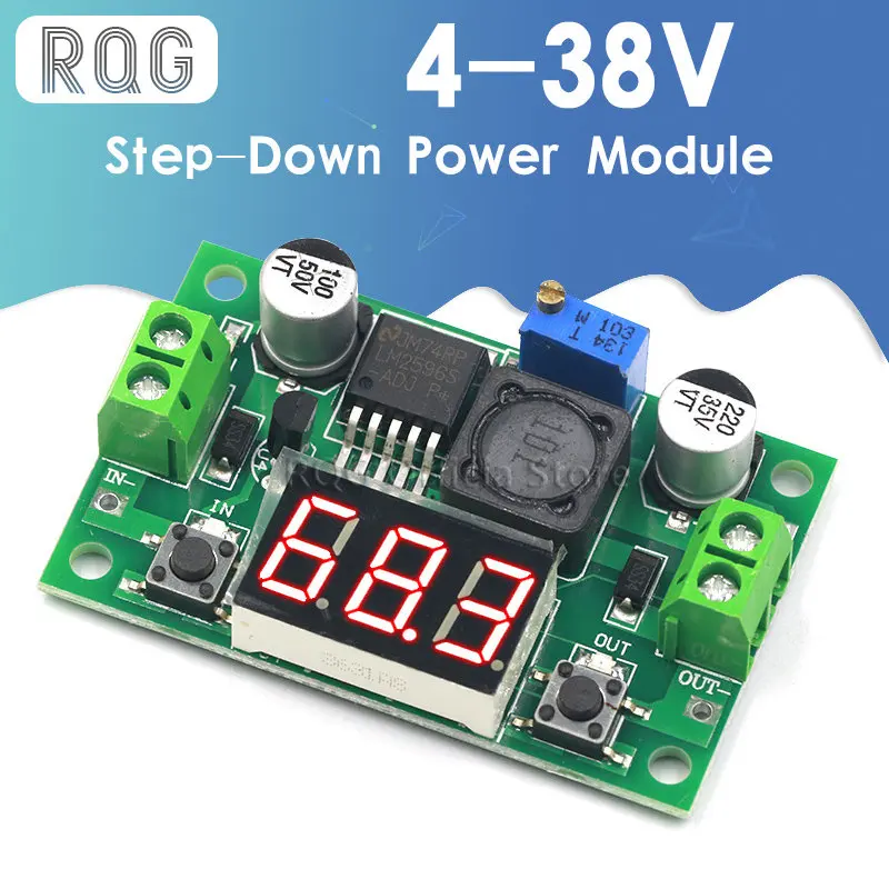 DC-DC Buck Step Down Module LM2596 DC/DC 4.0~40V to 1.25-37V Adjustable Voltage Regulator With LED Voltmeter