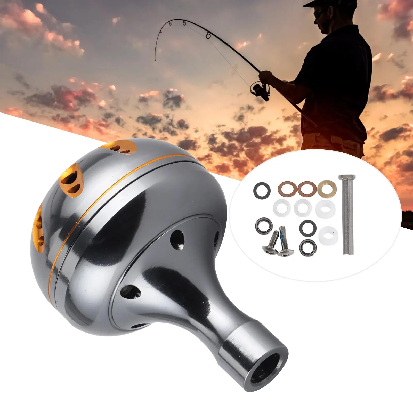 DEUKIO 38mm Metal Fishing Reel Handle Knob - Left/Right Hand Accessory for s /D/A Reels