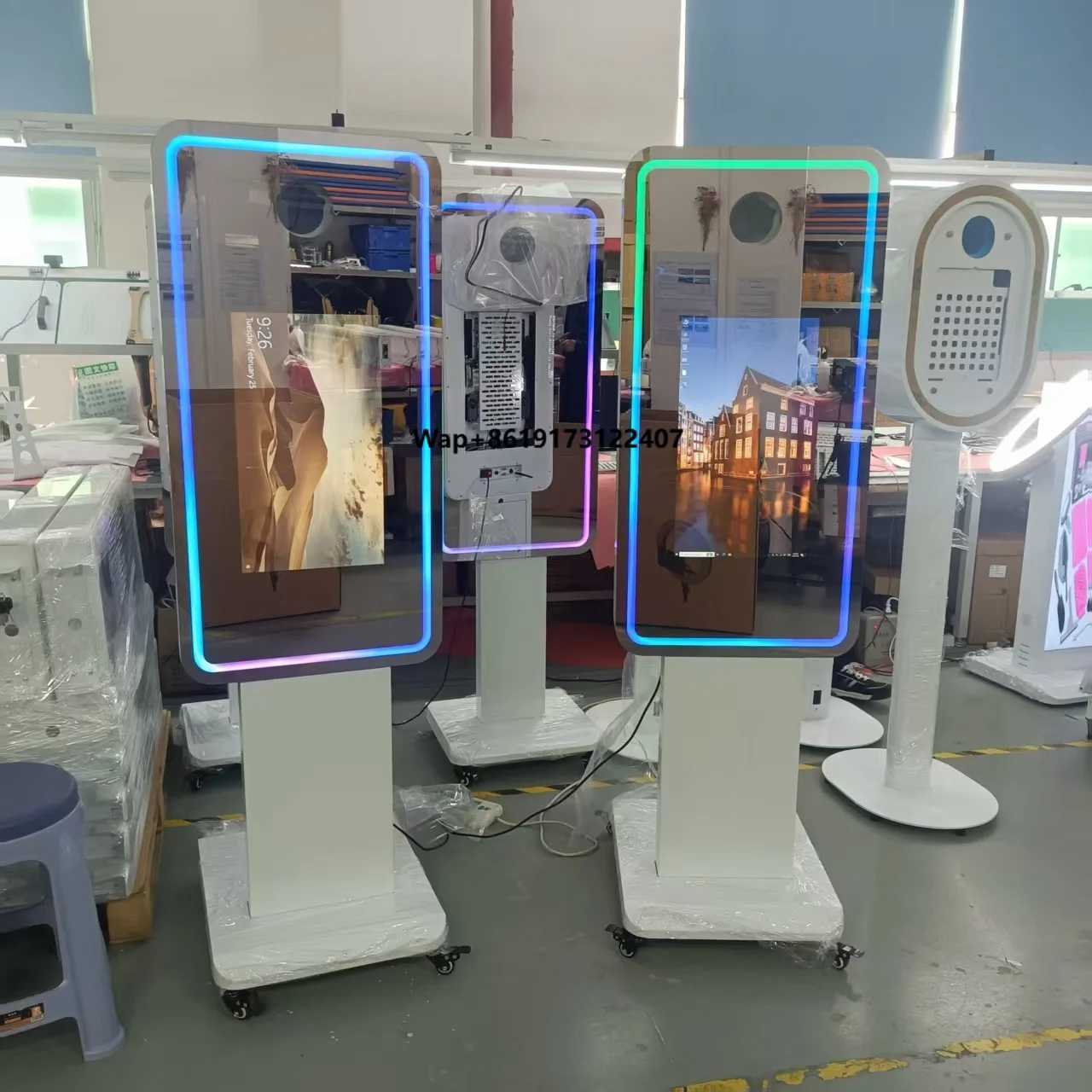 2026 Mirror Selfie Photo Booth Machine Mirror Photo Booth Touch Screen Led Frame Kiosk Magic Mirror Photobooth