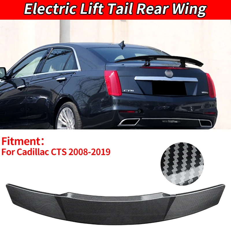 For Cadillac CTS 2008-2019 High Quality Car Rear Spoiler Lift Accessories Wing Trunk Tail Remote Control Modification