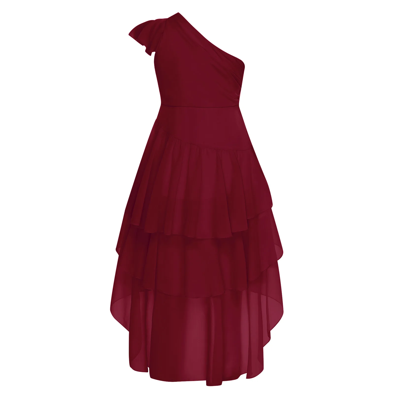 الفتيات الباليه أزياء الرقص الغنائي الاطفال فستان حفلة للأميرات الأطفال الشيفون كتف واحد فساتين احتفالية فستان حفلات المسابقة #4