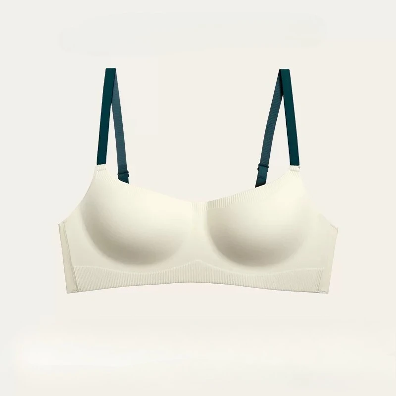 Sujetador de mujer sin costuras, sin aros, con efecto lifting y anticaída, tirantes con letras, de corte ajustado y favorecedor, ajuste perfecto y