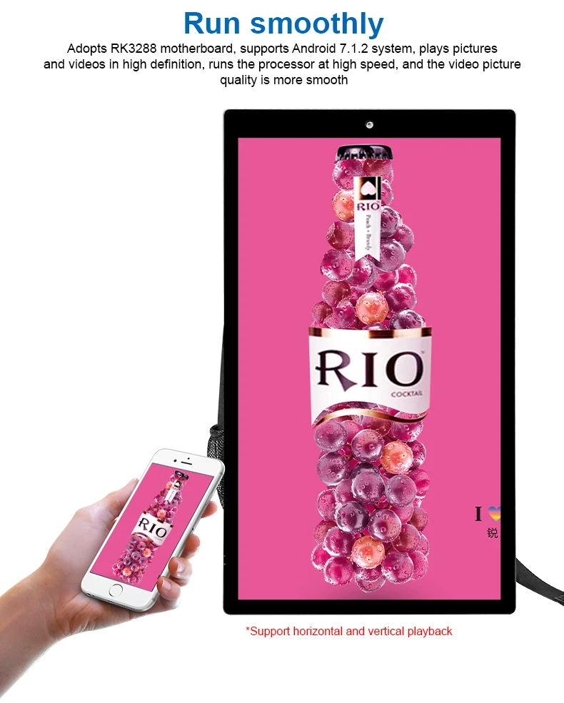 Portable Advertising LCD High Brightness Touch Screen Advertising Display Backpack Billboard Digital Signage