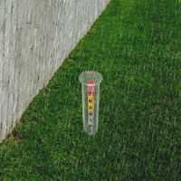 2Pcs Precise Rain Gauge Clear Scale Frost Resistant Glass Tube for Garden Yard Deck Lawn Rain Meter Gauge Outdoor