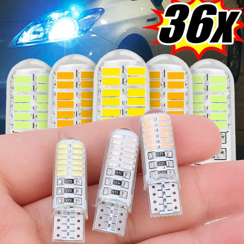 

T10 3014 LED Car Clearance Lamp Reading Light Universal 24SMD Silicone Waterproof Width Lights W5W License Plate Light Plug Play