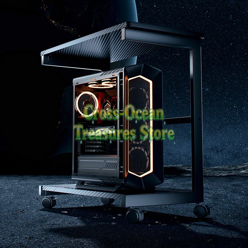 

Кронштейн хоста Регулируемая высота Хост мобильного настольного компьютера Двухслойная стойка для хранения