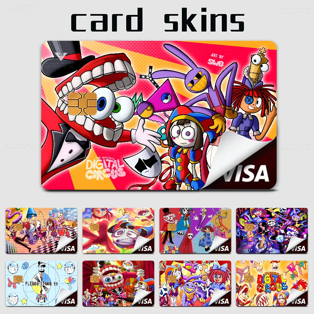 Cartoon A- Amazing Digital Circus Spend or Save Shell On Off Ultra Thin No Fade Sticker Skin Cover Film for Debit Credit Card