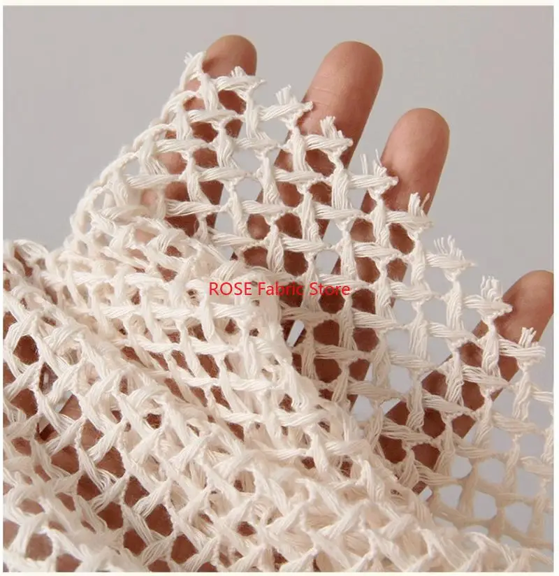 

1-ярдовая 3D полая тканая сетчатая декоративная ткань с полым крючком, модная креативная дизайнерская ткань