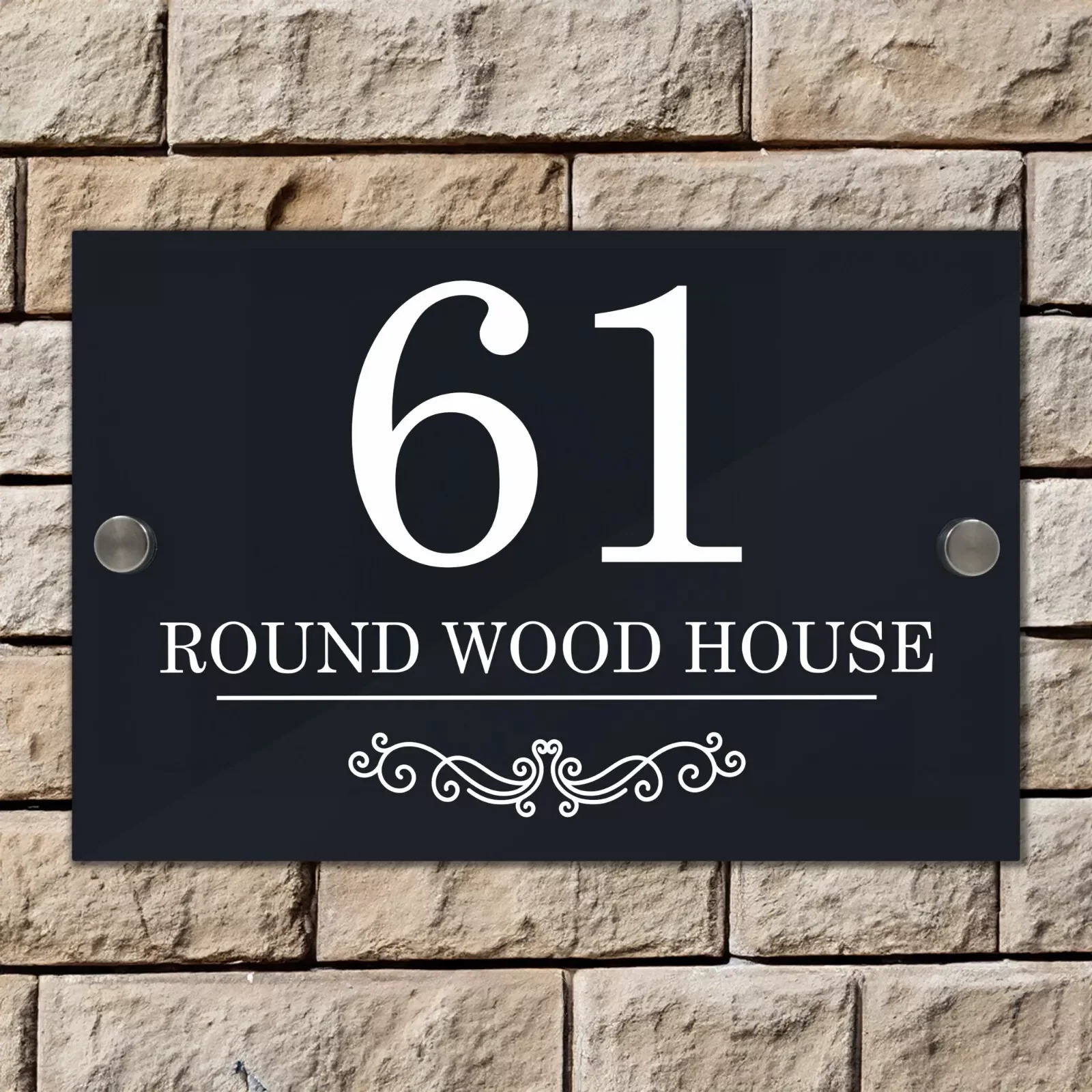 لوحة باب أكريليك مخصصة مع عنوان المنزل ، ألوان خضراء بيضاء وكلاسيكية من أنثراسايت #4