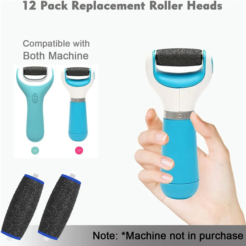 -ABJZ 12 Pack Extra Coarse Replacement Roller For Amope Pedi,Replacement Head Refills Compatible With Amope Pedi Refills