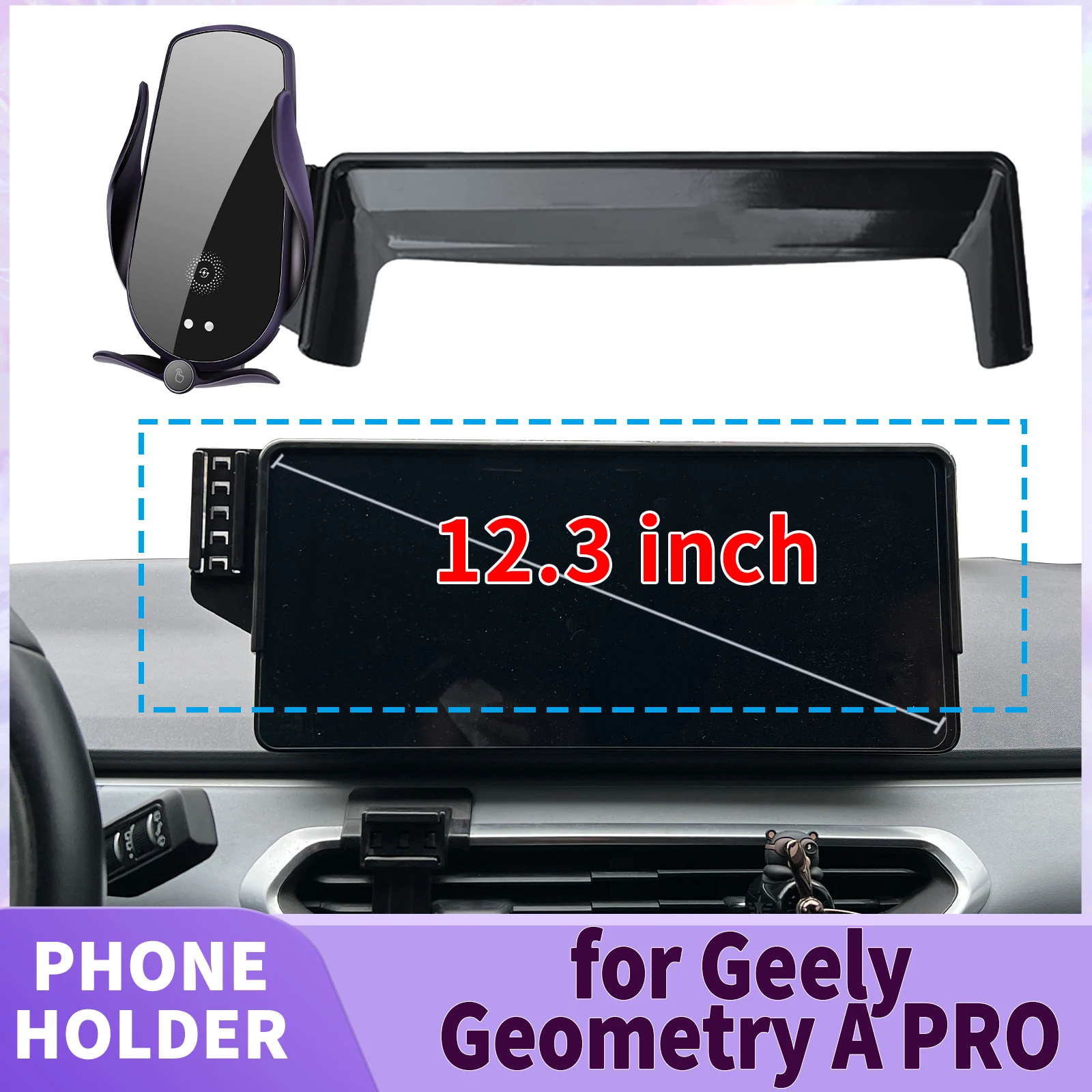 

fit for Geely Geometry A PRO Screen Base Phone Holder Mount ​​ Secure Clip Car​​ accessoires