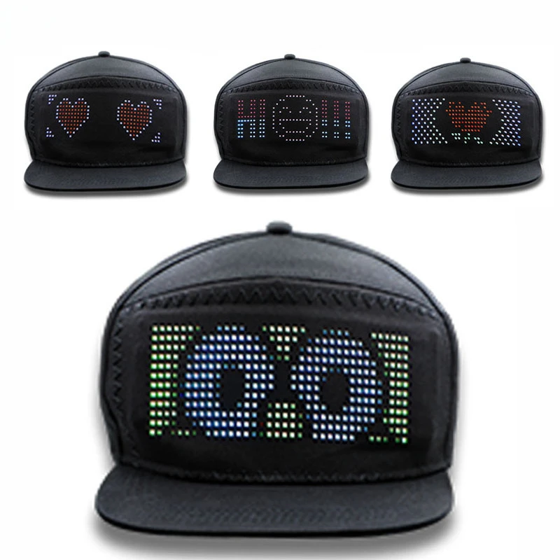 LEDFlexible Display Hat Editable Text Concert Support Hat Christmas Holiday Supplies