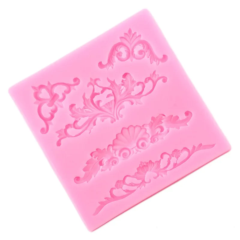 Lace Flower Silicone Molds DIY Baking Cake Decorating Tools Cake Border Relief Fondant Mold Candy Clay Chocolate Gumpaste Moulds