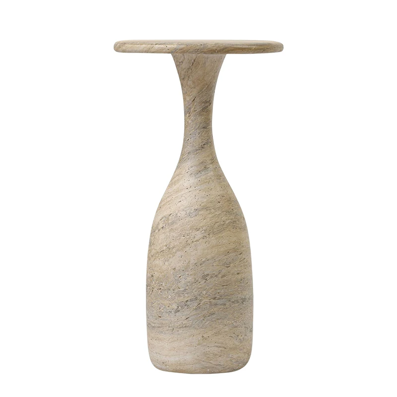 Creative Bowling design-inspired art side table modern marble travertine texture coffee table