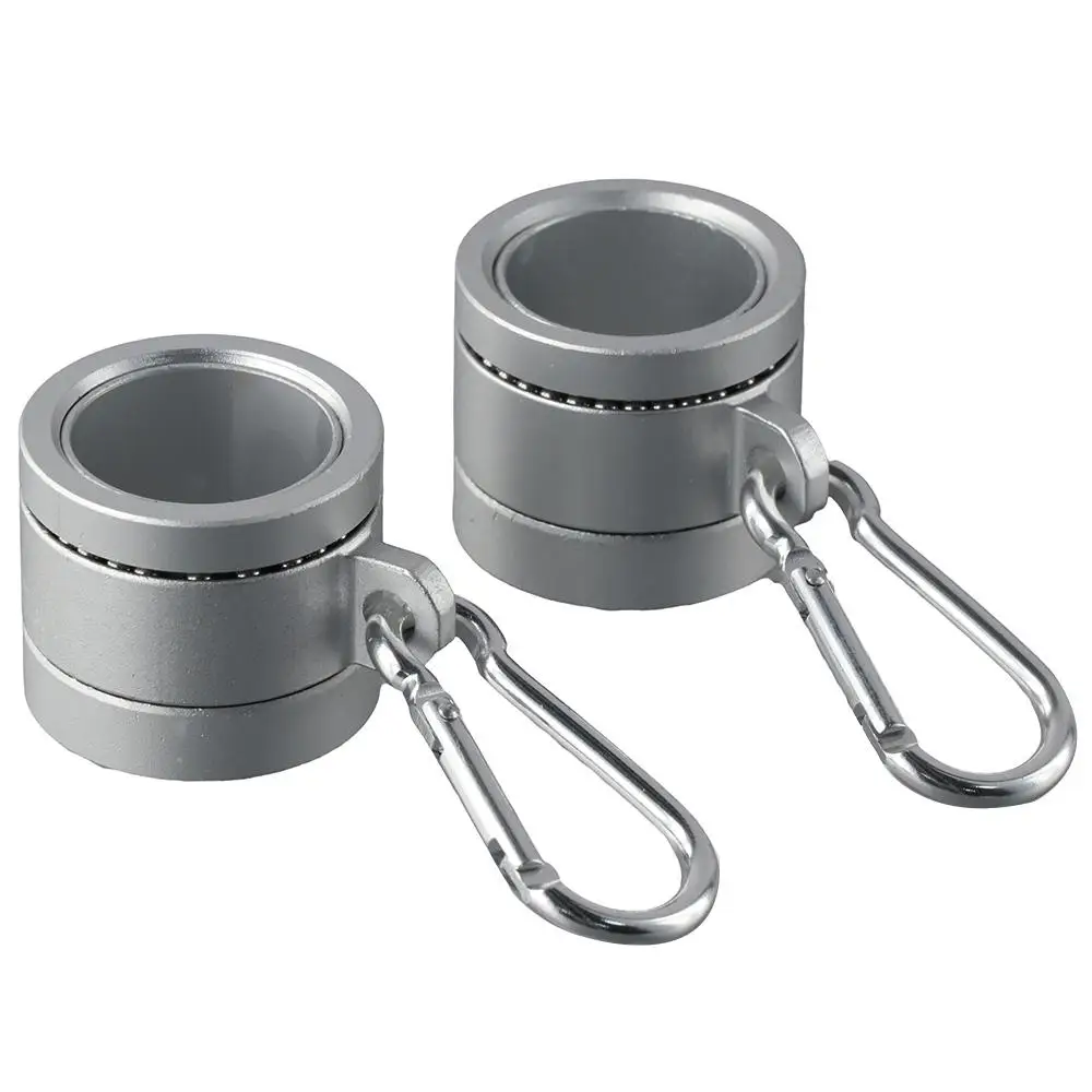 2Pcs Silver Flag Mounting Ring Aluminum Alloy with Bearings Spinning Flag Pole Kit Anti-Wrap 360 Degree Rotating Flag Pole Rings