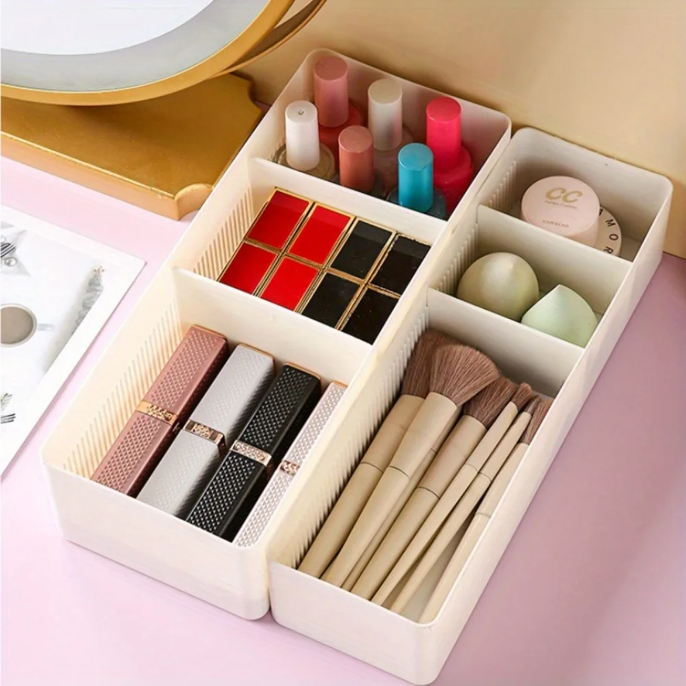 1pc drawer-type plastic storage box tray, split storage box container, free combination, desktop drawer-type storage box,